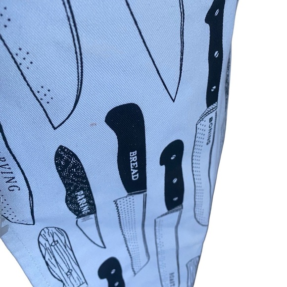 NOW DESIGNS Print Apron 27” x 32”L 29” Tie Black & White 100% Cotton NEW - Picture 11 of 14